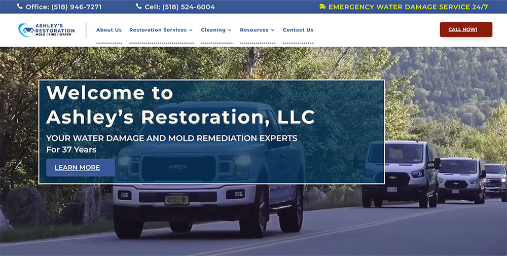 Ashleys Restoration Adirondack Website Design