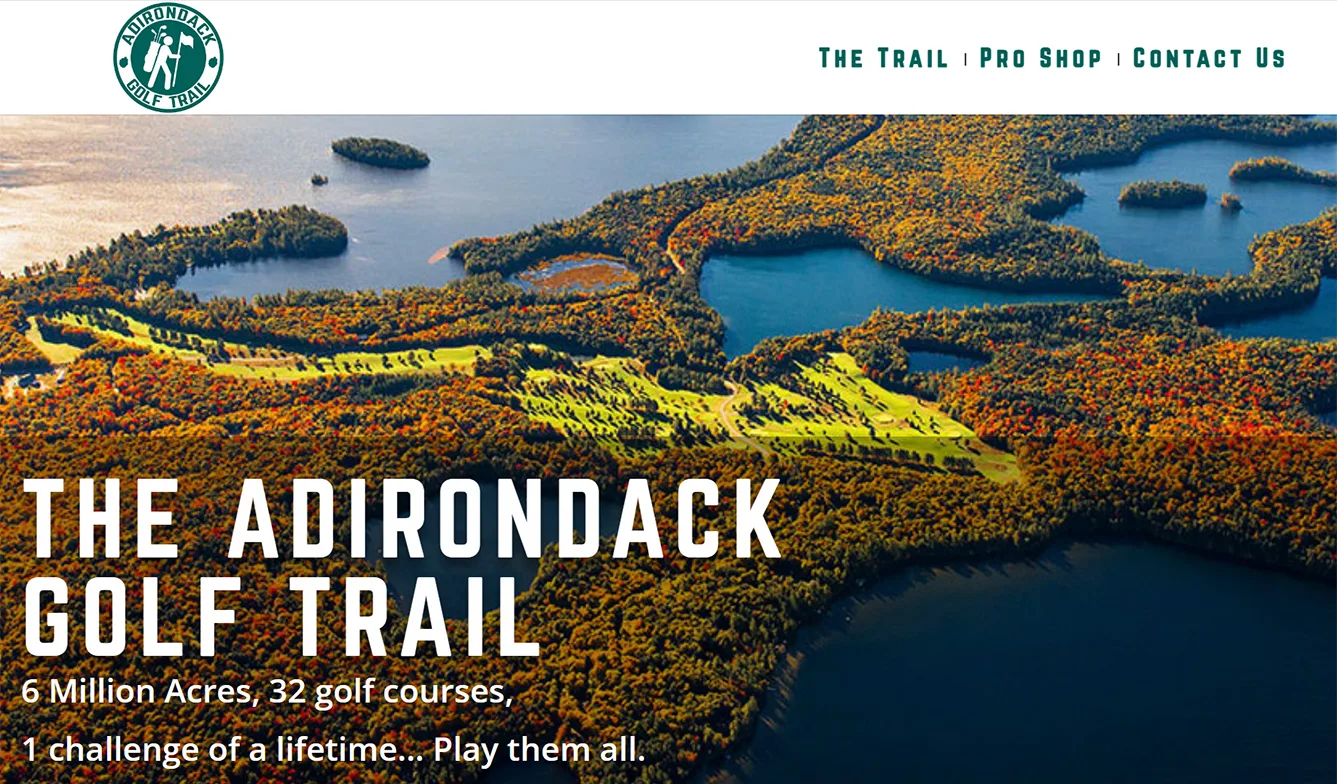 Home page of the Adirondack Golf Trail website